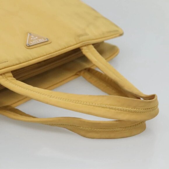 PRADA Hand Bag Nylon Yellow Silver Auth - Picture 8 of 16